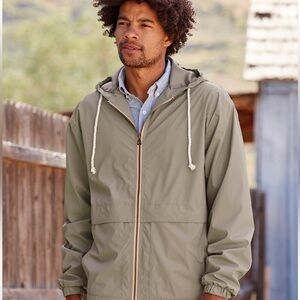 Weatherproof Vintage Men’s Lightweight Waterproof Hooded Rain Jacket Large Grey